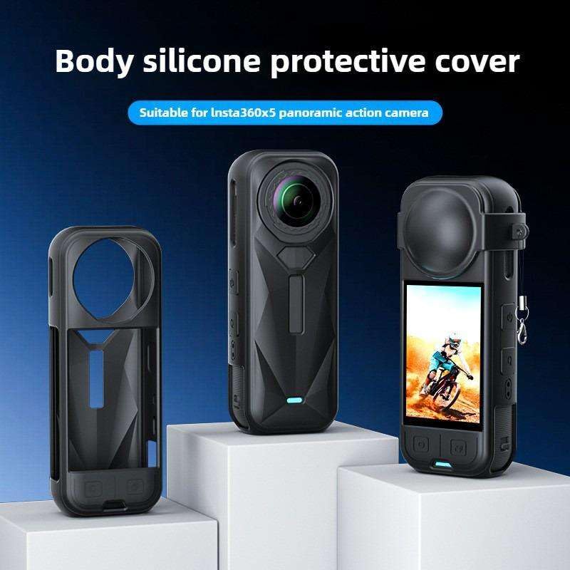 Image of Yantralay Soft Silicone Camera Case Body Cover with Lens Cap for Insta 360 ONE X5 | Shockproof, Anti-Scratch, Precise Fit Protective Case for X5 Action Camera Accessories
