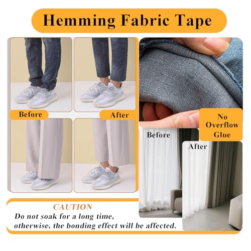 Image of Double Sided Tape for Clothes, 1 /2 Inch x 40 FT, Hem Tape for Pants | Hemming Tape, No Sewing, No Ironing, Strong Adhesive, For Pants Dress Curtains Jeans Clothing Fabric Arts
