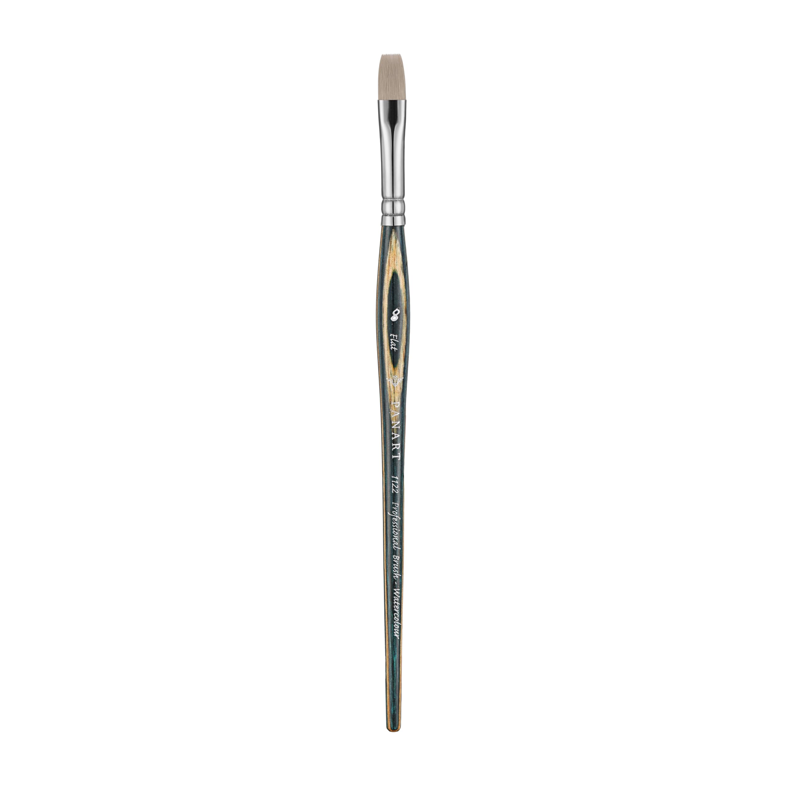 Pan Art Synthetic Fibre Flat No. 08 – Detail & Wash Brush for Watercolour & Gouache – Premium Brush for Artists Paintbrush for Fine Art, Craft & Illustration – 1 Unit