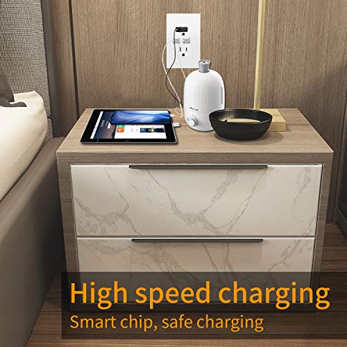 Usb Outlet, Wall Charger Dual High Speed Receptacle 15 Amp, Smart 4.8A Fast Charging Capability, Tamper Resistant Outlet Wall Plate Included Ul Listed White Micmi C48, 4.8A Usb Outlet 2Pack #TOP5