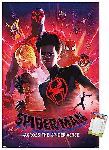 Trends International Marvel Spider-Man: Across The Spider-Verse - Static One Sheet Wall Poster, 34L x 22.4W, Premium Poster & Mount Bundle