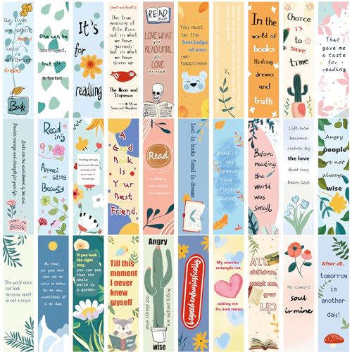 30 segnalibri di carta divertenti multipack Boook Lovers carino segnalibro illustrazione stile libro regali per amanti dei libri regali per insegnanti regali amicizia