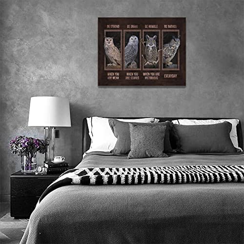 Owl Wall Art Owl Pictures Wall Decor Inspirational Canvas Print Painting Modern Home Framed Artwork For Bathroom Bedroom 12"X16" #TOP3