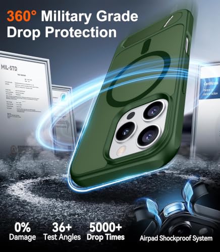 Image of Temdan Magnetic Compatible with iPhone 16 Pro Max Case, [Built-in Invisible Kickstand][Compatible with MagSafe] [Military Grade Shockproof] Slim Translucent Matte Phone Case for iPhone 16 Pro Max 6.9 inch
