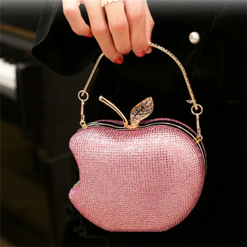 Image of pearl&she Sparkly Apple Rhinestone Handbags Diamond Women Evening Bags Bling Minaudiere Clutch Crystal Purses For Party.