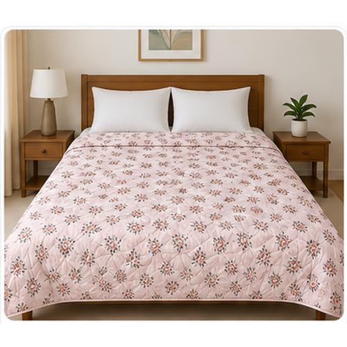 Image of Warmland Presents Super Soft 220 GSM Reversible Comforter for King Size Double Bed - Beige