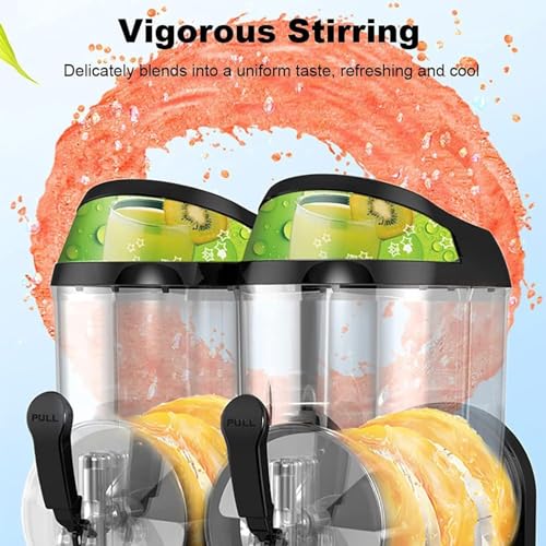 SYTEH Kommerzielle Eis-Slush-Maschine, Mini-Slush-Saft-Maschine mit 2,5 l Doppeltank, gefrorener Saft, Eismischung, kühlende Getränke, Smoothie-Slushie-Maker, for Cocktail-Kaffee, Eistee – Bild 4