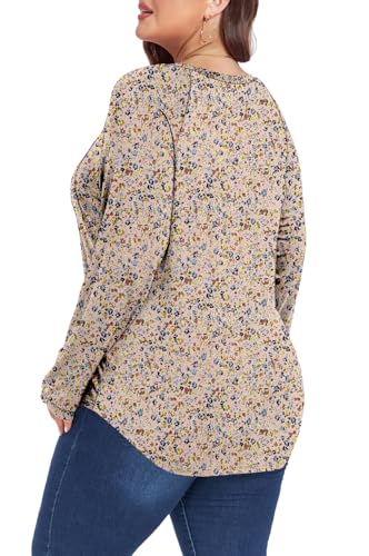 Women's Plus Size Shirts Long Sleeve Dressy Casual Tops Blouses Fashion Pleated Tunics2