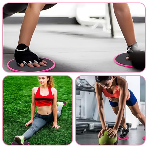 4 Stück Sliders Fitness Core Sliders Doppelseitige Gliding Discs Gleitscheiben Sport Handstand Blöcke Doppelseitige Gliding Discs Exercise Slider für Hause Gym Training Bauch Workouts(Pink,Green)