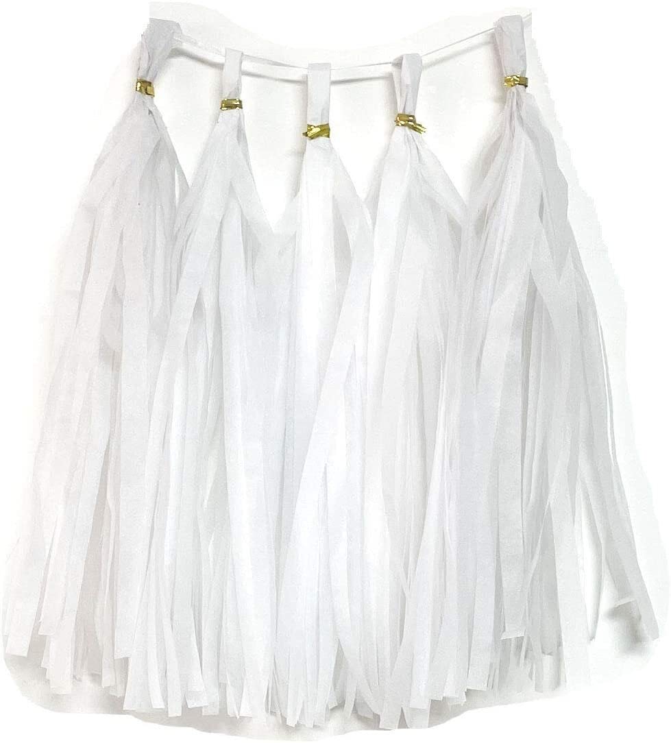 EliteKoopers 10Pcs White Tissue Tassels Paper Garland Hanging Bunting For Wedding Birthday Party Decor