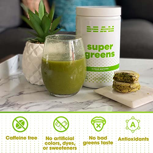 Beam Be Amazing Super Greens Powder With Prebiotics, Digestive Enzymes & Antioxidants | Energy Supplements, 18 Fruits & 8 Veggies | Gluten-Free Juice & Smoothie Mix | Citrus Matcha, 30 Servings, 342 G #TOP5