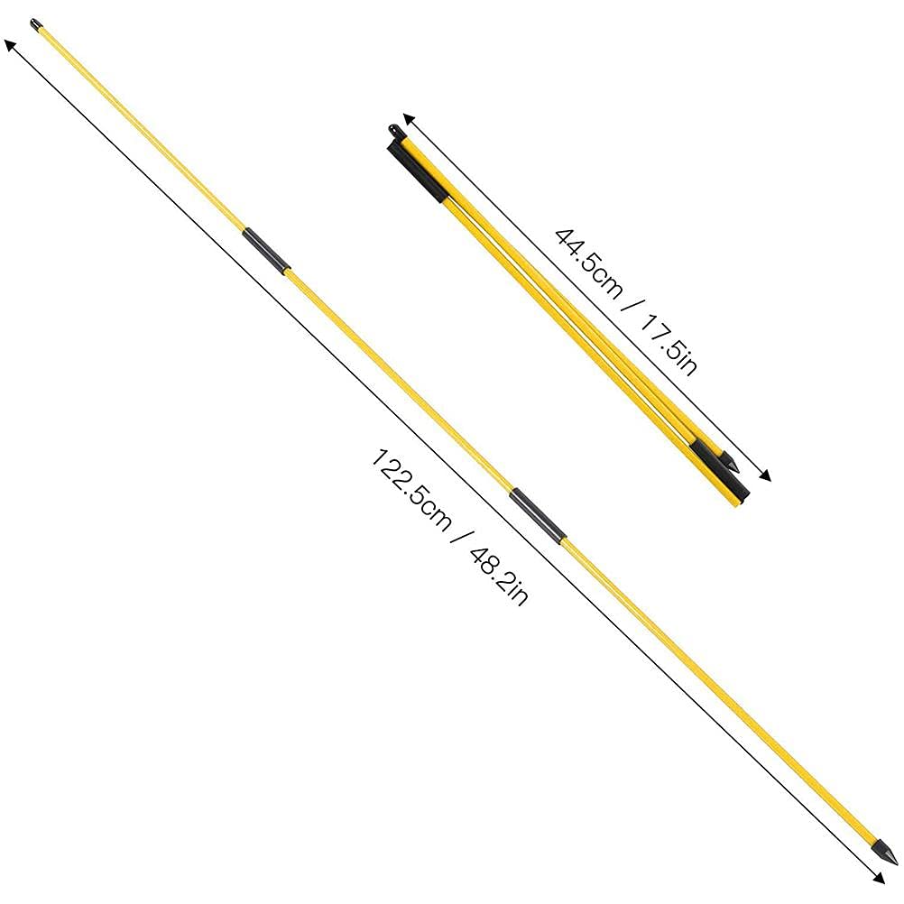 Keenso 2 Pcs 3 Fold Direction Indicator Stick PortableGolf Alignment Stick Auxiliary Training Equipment (Yellow)