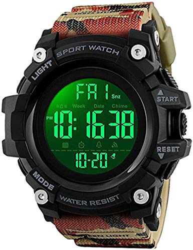 Mastop Brand Mens Digital Watches Big Dial Multifunction Chronograph Outdoor Waterproof Sport Wrist Watch (Camouflage)