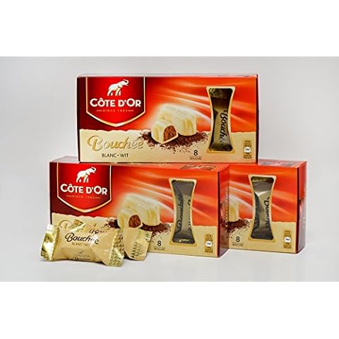 Cote D'or Bouchee White Blanc-Wit Belgian Chocolates 24.5g Each - 1 Pack of 8 Cover