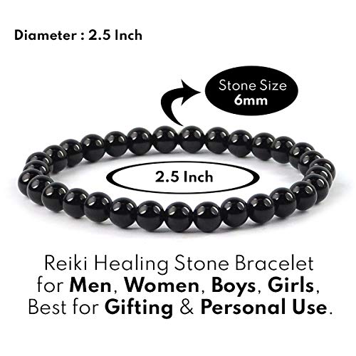 Image of Reiki Crystal Products Certified Natural Crystal Stone Bracelet 6 mm Round Beads for Men & Women | Premium Gemstone Jewellery Collection | Reiki Charged | Multiple Stone Variants Available