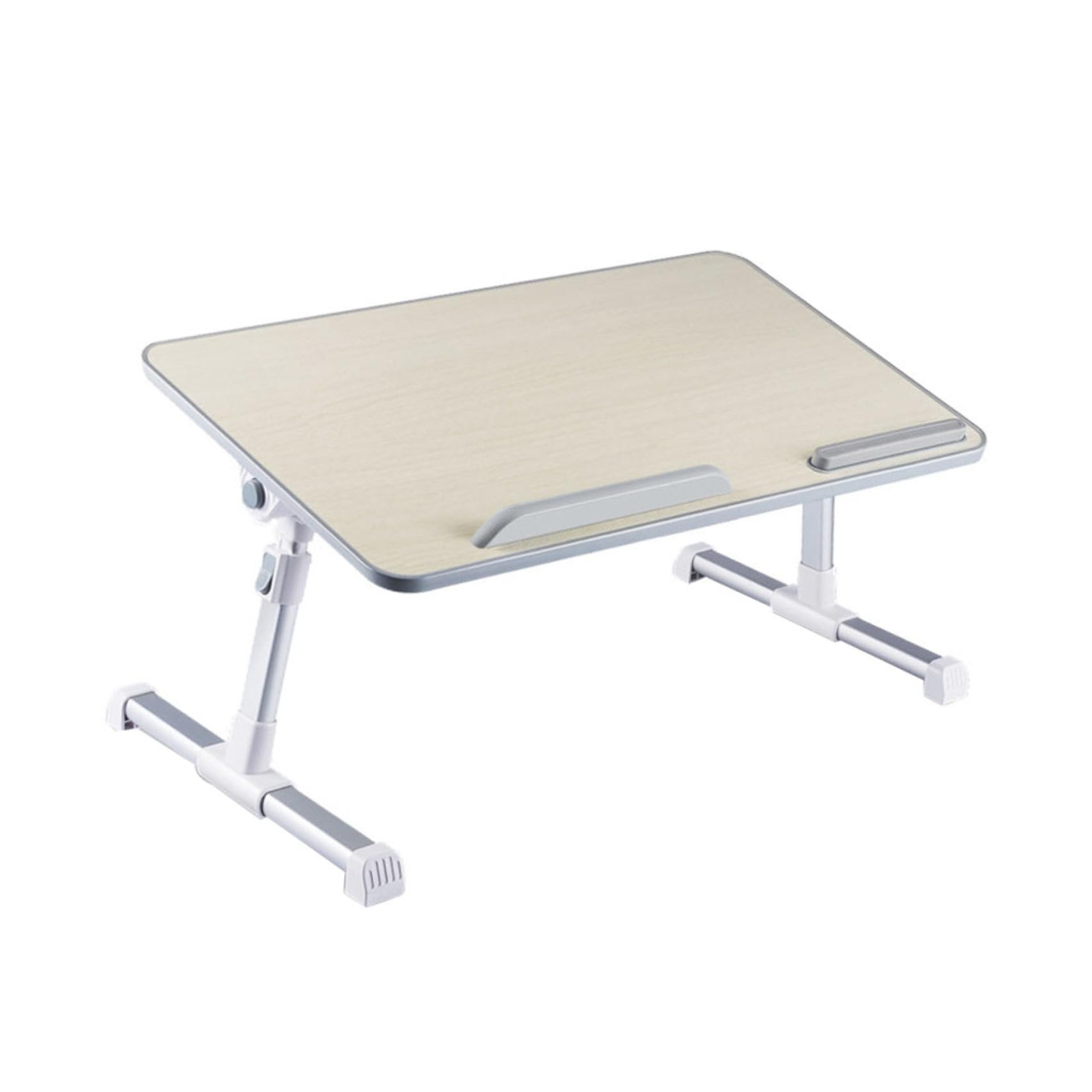 Bureau pliable pour ordinateur portable table chambre compacte bois beige
