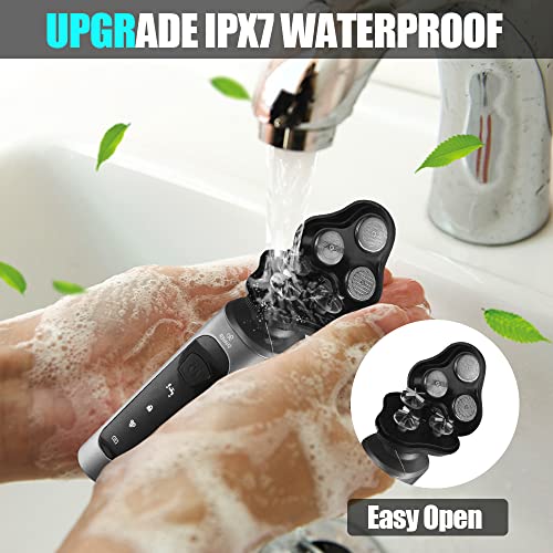 Electric Shaver For Men, 4 In 1 Rechargeable Electric Razor With Nose Hair Trimmer Rotary Shaver, Facial Cleaning Replacement Brush Head, Beard Trimmer, Usb Charging Waterproof Portable Electric Razor #TOP3