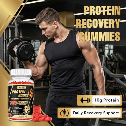 Whey Protein Gummies, 10g Protein per Serving, Easy to Take Snacks for Men & Women, Recovery + Supplement Gummies for Protein Boost, Muscle, Energy Support, Strawberry Flavor, 90 Gummies - Image 3