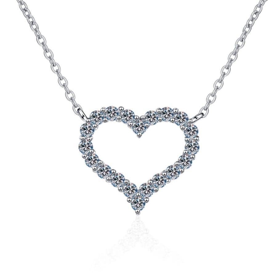 Collier coeur moissanite idée cadeau anniversaire pour elle
