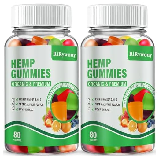 2 Packs Hemp Gummies for Sleep, Pain, Anxiety Relaxation and Peace, High Potency Edible Gummies Extra Strength Organic Hemp Oil Extract Vegan Bear Gummy - 160 Counts Candy