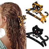 SuPoo 2pcs Cat Hair Clips Cat Gifts for Women Cute Kitty Claw Clips for Thin Short Hair Cat Lovers Memorial Gifts for Girls Funny Animal Pet Themed Hair Accessories