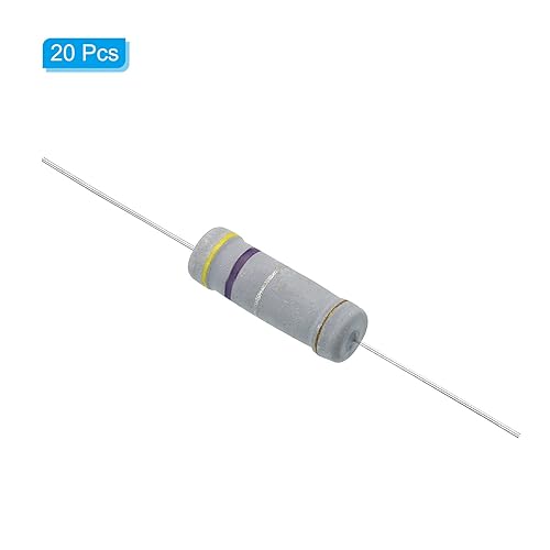 Miniatura 3 de PATIKIL Resistencia de película de carbono de 5 W, 0.47 ohmios, 20 resistencias de tolerancia al 5 %, anillo de color de plomo axial para proyectos