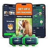 Set of 2 Dog GPS Trackers - Real-Time Location Tracking Device with App - Smart Alerts & Geo-Fence - Collar-Compatible, Waterproof - Long-life Battery - iOS & Android - (Subscription Required)