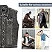 JYG Denim Vest for Men Casual Lapel Trucker Jeans Vests Fashion Vintage Sleeveless Vest (4X-Large, Grey)