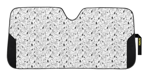 Plasticolor 002828W01 Peanuts Snoopy Expressions Windshield Accordion Sunshade