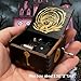 Teykst Music Box Plays Dreaming, Wood Engraved Hand Crank Music Boxes Stuff Decoration Merchandise Gifts for Christmas Halloween(Black)