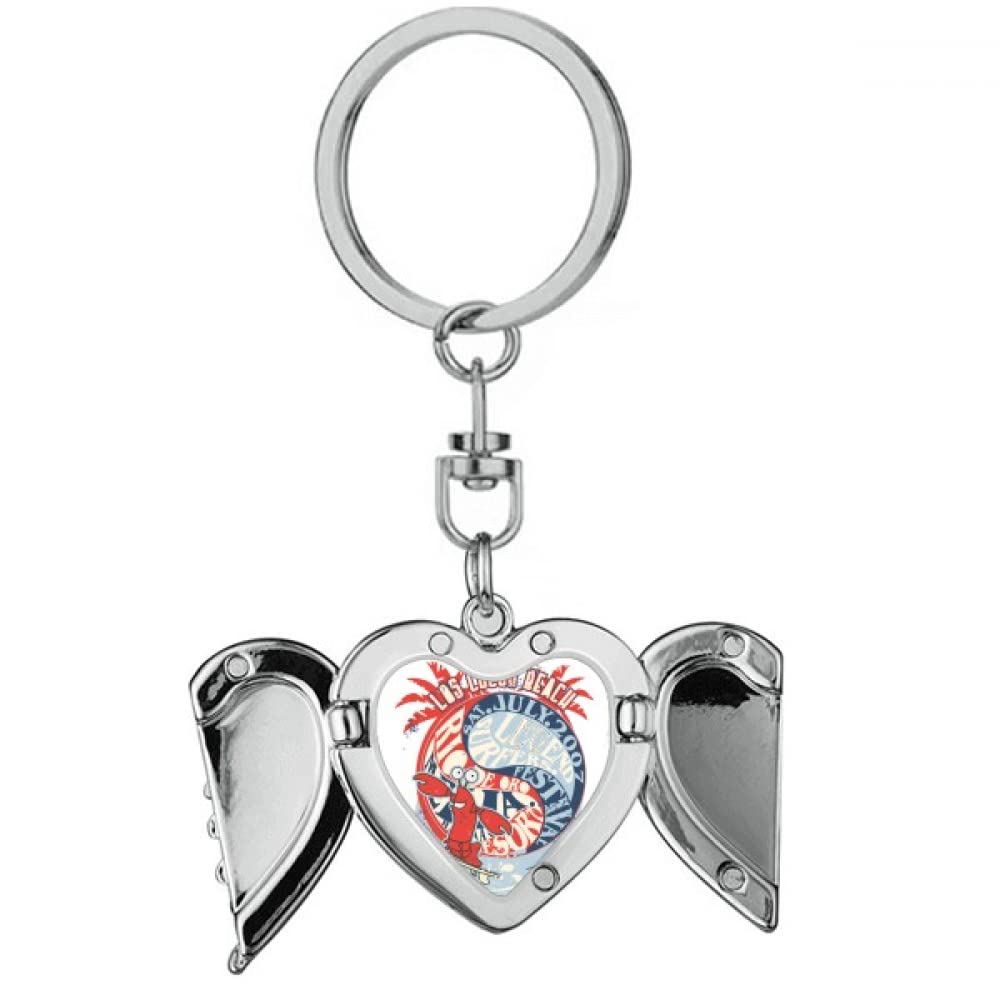 World Beach Lobster Marine Organism Heart Angel Wing Key Chain Holder