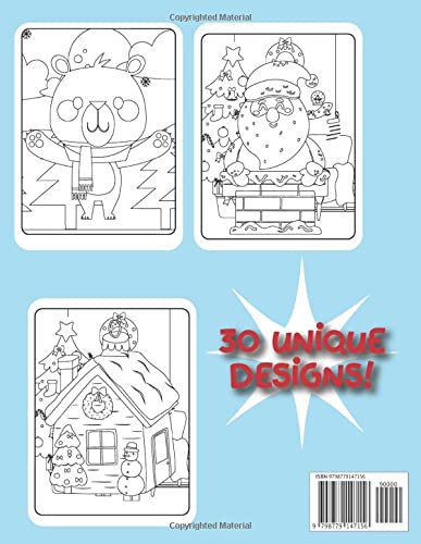 Cute Christmas Coloring Book for Kids: Fun & Simple Christmas Designs for Toddlers and Kids ages 1-3 | 2-4 | 3-5: Santa Claus, Christmas Trees, ... Snow Covered Houses, Presents, and Much More! image 3