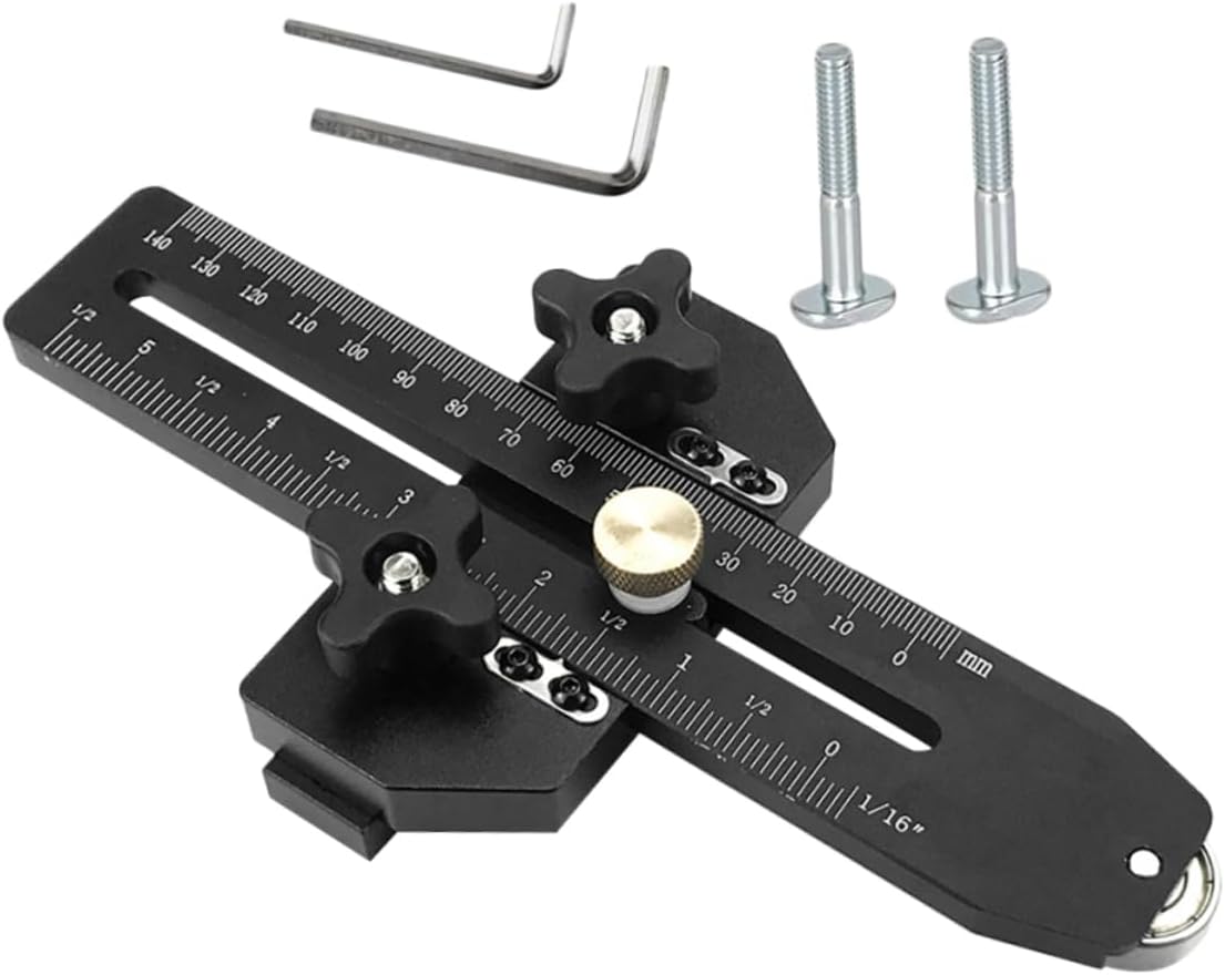 1 set Thin Rip Table Saw Jig Guide for Safe Accurate Repetitive Narrow Strip Cuts Compatible with Table Saws Anodized Construction Woodworking Tool for Efficient Cutting