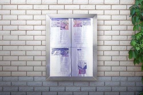 Securit MCS-4A4-WLSS LED-Schaukasten Classic, 4 x DIN A4, Silber