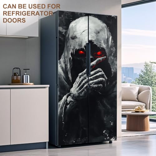 Image of Gothic Grim Reaper Door Mural Peel and Stick Halloween Door Cover