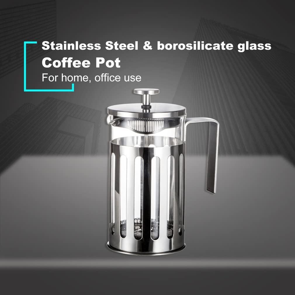 Stainless Steel French Press Coffee Maker Tool Insulated Tea Brewer Pot With Filter Baskets