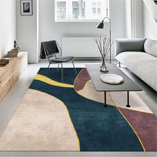 Tapis moderne vert 200x200cm anti-tache entretien facile pour chambre chic