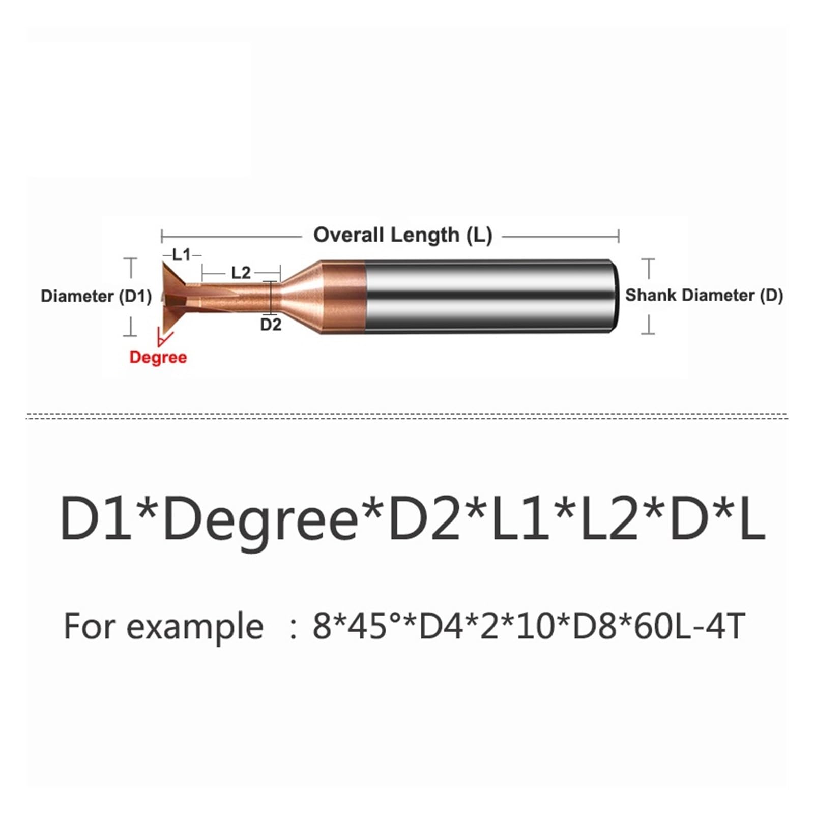 T avec alliage dur acier tungstène fraise à queue d'aronde carbure, 30°, 45°, 60°, 75°, 4mm, 6, 8, 10, 12, 14, outil usiné tungstène pour acier et aluminium (3 mm, COATED_30 DEGREE)