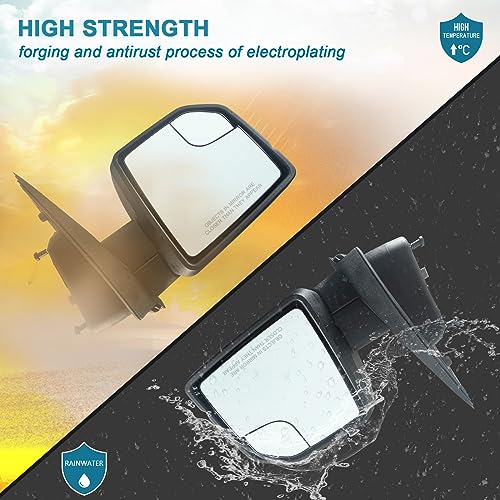 image for Lqito Right Passenger Side Door Mirror with Blind Spot Glass Power Fit