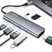 USB C Hub HDMI, HOGORE 7-in-1 USB Type C Multi-port Adapter Dongle with 4K HDMI, 60W PD Charging,3 USB 3.0 Ports,SD/Micro,Compatible with MacBook,HP Spectre,Dell XPS, Lenovo Yoga,ChromeBook,Surface Go