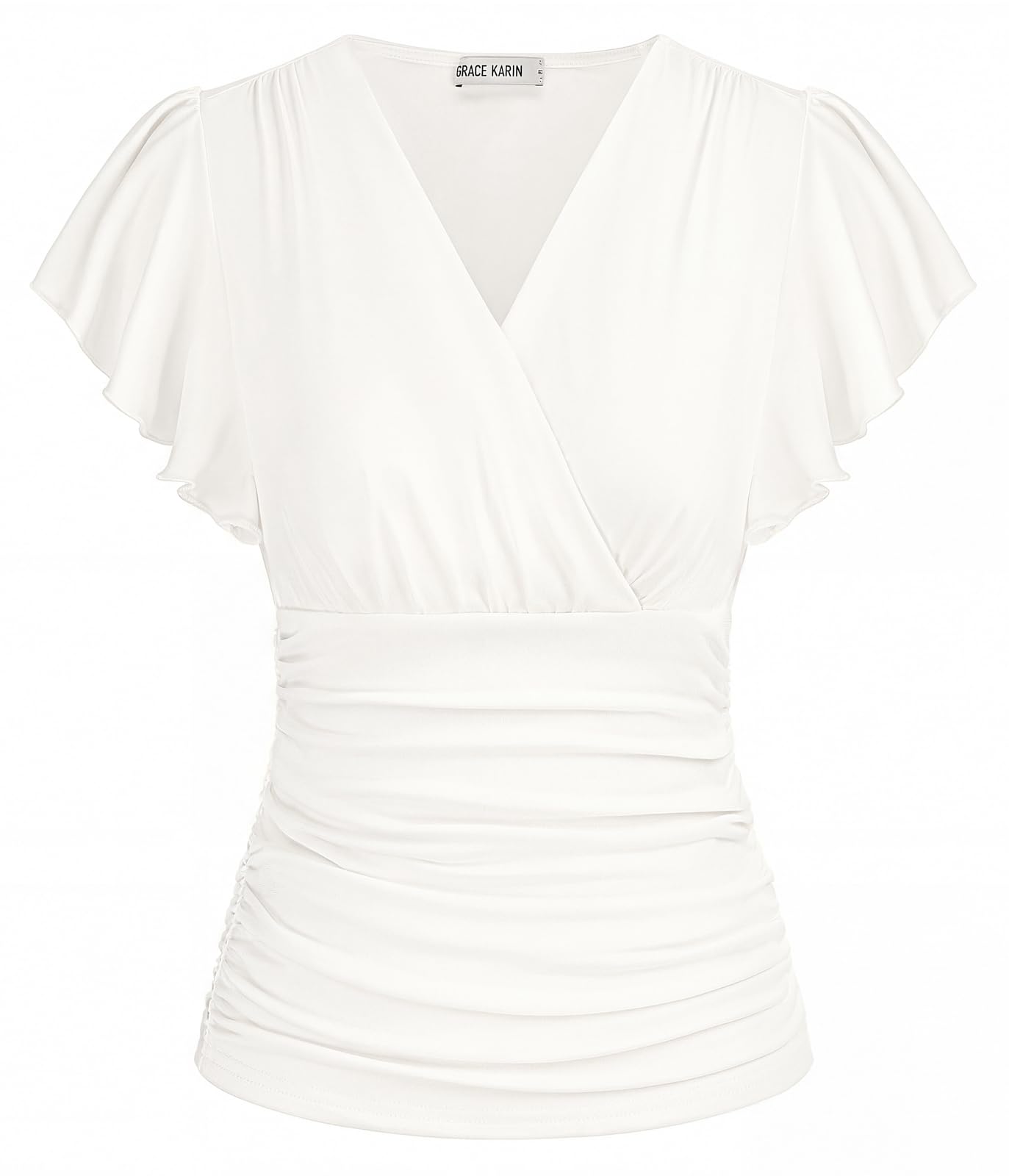 GRACE KARIN Mujeres 3/4 Manga Lentejuelas Parte Superior Brillante Cuello en V Túnica Elegancia Camisa Fiesta Cóctel Negro Turquesa