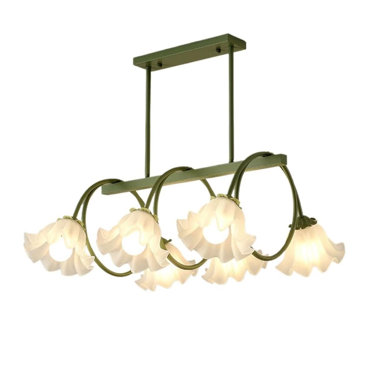 Lustre de luxe nordique floral en verre de lait blanc