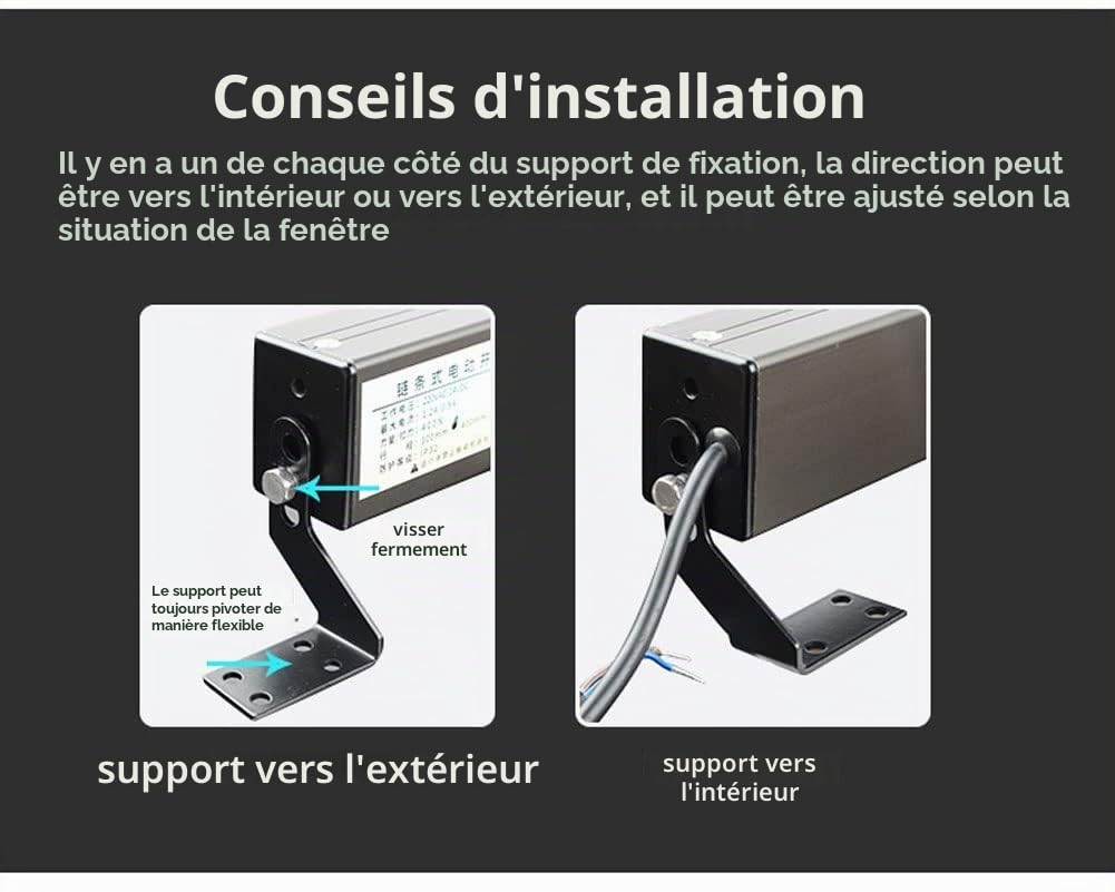 Ouvre-fenêtre automatique motorisé à chaîne pour fenêtres à battant, fenêtres de toit et évents de toit avec course réglable et couple élevé
