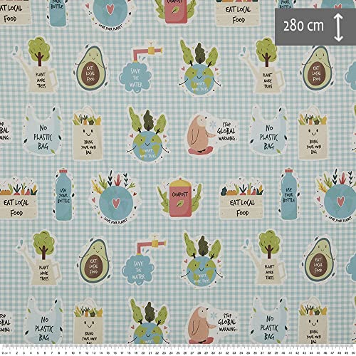 Kt KILOtela - Digital Printed Canvas Fabric, Upholstery, Cushions, Curtains, Half Panama Cotton, Retal 100 cm Length x 280 cm Width - Image 3
