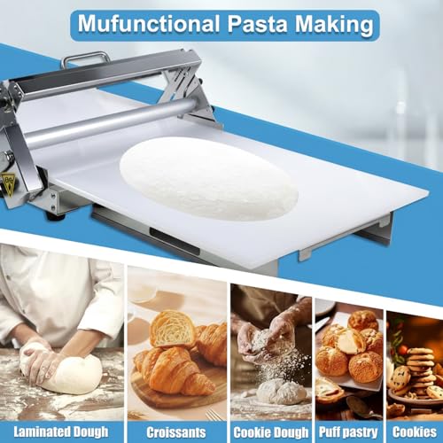 Laminadora de masa plegable de 30/40cm para estirar pizzas y croissants uniformes 7