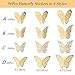 Creatiee 96Pcs Butterfly Wall Sticker Decal, Metallic 3D Art Mural Decoration DIY Flying Decor for Kids Bedroom Home Party Nursery Classroom Offices Décor - Removable & Multi-Style(Gold)