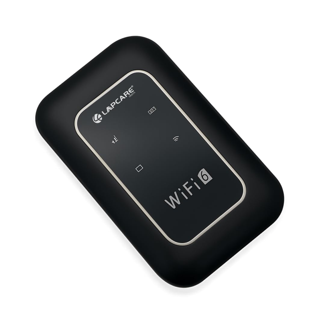 LAPCARE 4G LTE Wireless Dongle with 3000mAh Battery | Dual Band Wi-Fi Hotspot | SIM & Micro SD Card Slot | Up to 150 Mbps Speed | Connect Up to 10 Devices | Type-C Charging Port