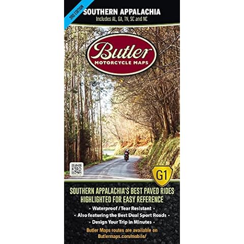 Southern Appalachia Motorcycle Map, Best Paved and Dirt Roads in TN, GA, NC, SC, & AL Cover