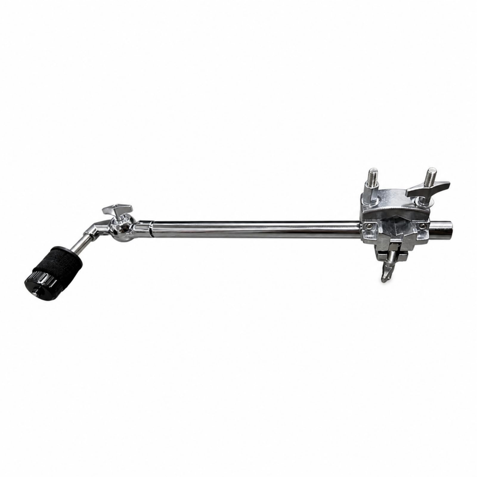 Support Percussion en Métal avec Fixation Multifonction et Tige Cymbale Réglable pour Batterie Acoustique et Électronique, Tige De Cymbale Droite Longue + Pince Multifonction