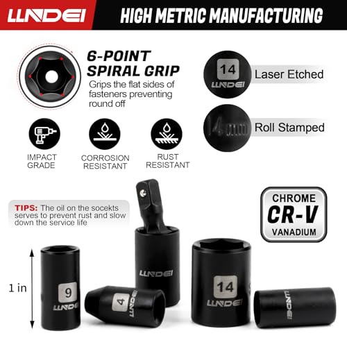 LLNDEI 48 Piece 1/4 Inch Mini Socket Ratchet Wrench Set, Metric Shallow Socket (4-14mm) 6-Point,with 72 Teeth Mini Ratcheting Wrench, Screwdriver Bit Set, Universal Joints and 3 Inch Extensions 4 LLNDEI 48 Piece 1/4 Inch Mini Socket Ratchet Wrench Set, Metric Shallow Socket (4-14mm) 6-Point,with 72 Teeth Mini Ratcheting Wrench, Screwdriver Bit Set, Universal Joints and 3 Inch Extensions - Image 4